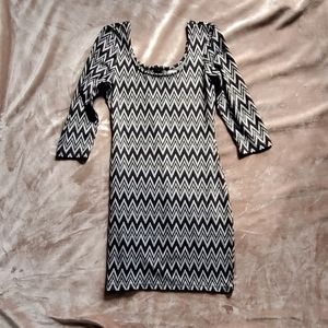 Black and grey zigzag dress